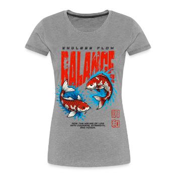 Koi Fish - Balance - Women's Premium Organic T-Shirt - heather grey - Front - Mia (176cm)