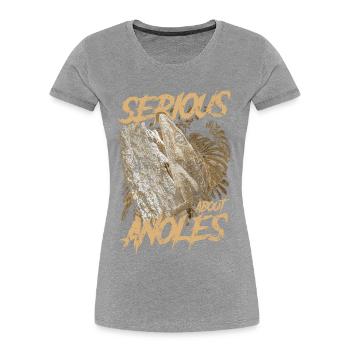 Serious About Cuban Knight Anoles Reptile Keeper - Women's Premium Organic T-Shirt - heather grey - Front - Mia (176cm)