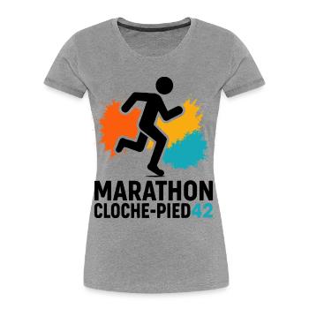 Marathon at the foot of the race! 42km of adventure! - Women's Premium Organic T-Shirt - heather grey - Front - Mia (176cm)