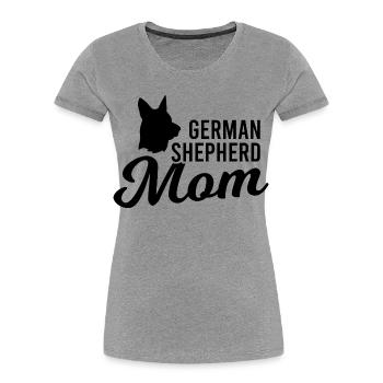 German Shepherd Mama - Women's Premium Organic T-Shirt - heather grey - Front - Mia (176cm)