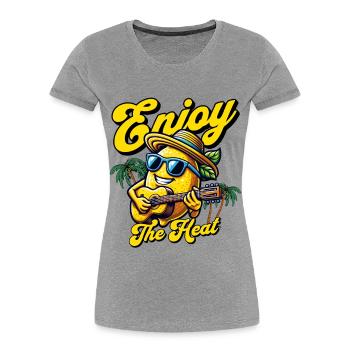 Zitronenlimonade Zitronen Zitrusfrüchte Geschenk - Frauen Premium Bio T-Shirt - Grau meliert - Vorne - Mia (176cm)