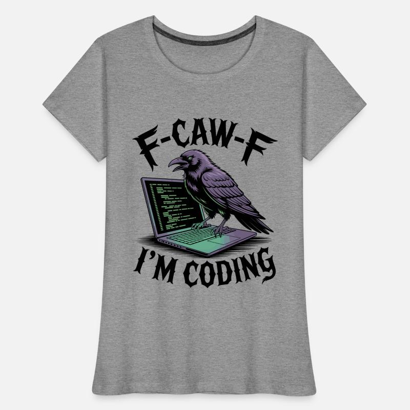 RabenCoder: Code Raven on the laptop Women's Premium Organic T-Shirt
