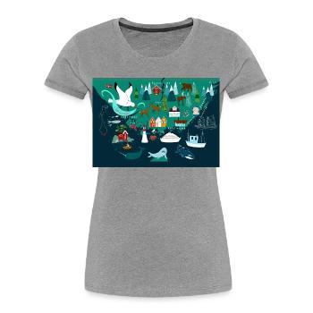 Southern Norway Souvenir - Women's Premium Organic T-Shirt - heather grey - Front - Mia (176cm)