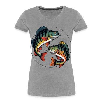 Two jumping perches - Women's Premium Organic T-Shirt - heather grey - Front - Mia (176cm)