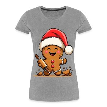 Christmas Gingerbread with Frosting - Women's Premium Organic T-Shirt - heather grey - Front - Mia (176cm)