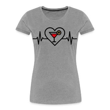Cocktail Heart Aperitif Drink - Women's Premium Organic T-Shirt - heather grey - Front - Mia (176cm)