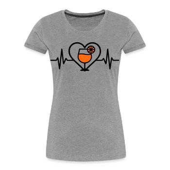 Spritz Heart Cocktail Aperitif - Women's Premium Organic T-Shirt - heather grey - Front - Mia (176cm)