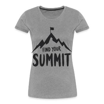 Find your summit - Women's Premium Organic T-Shirt - heather grey - Front - Mia (176cm)