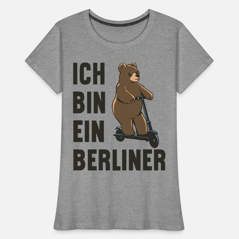 Ein Berliner-Bär auf Roller! Ich bin ein Berliner Frauen Premium Bio T-Shirt