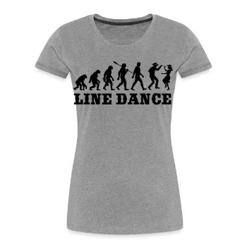 Vintage Evolution - Line Dance - Gift - Women's Premium Organic T-Shirt - heather grey - Front - Mia (176cm)