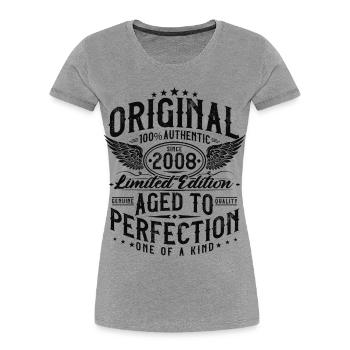 Original_2008_Jahrgang_Geburtstag_Geschenk_Retro - Women's Premium Organic T-Shirt - heather grey - Front - Mia (176cm)