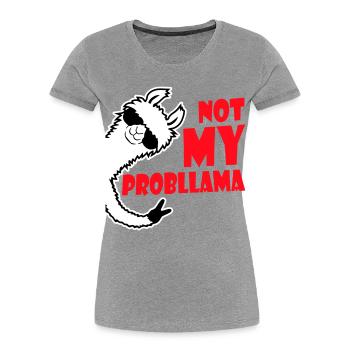Lama Cool Sonnenbrille Not My Problama Peace Hand - Frauen Premium Bio T-Shirt - Grau meliert - Vorne - Mia (176cm)