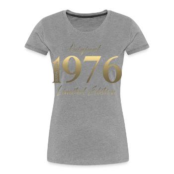 50. Geburtstag Original November Jahrgang 1976 - Frauen Premium Bio T-Shirt - Grau meliert - Vorne - Mia (176cm)