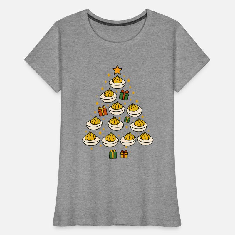 Deviled Egg Christmas Tree Funny Holiday Design Frauen Premium Bio T-Shirt