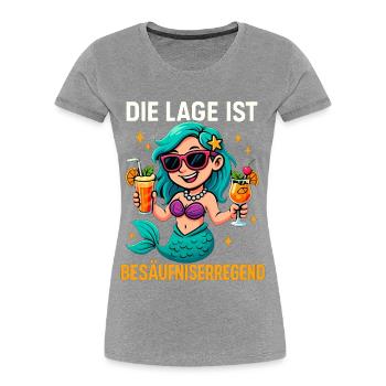 The location is drunken, mermaid - Women's Premium Organic T-Shirt - heather grey - Front - Mia (176cm)