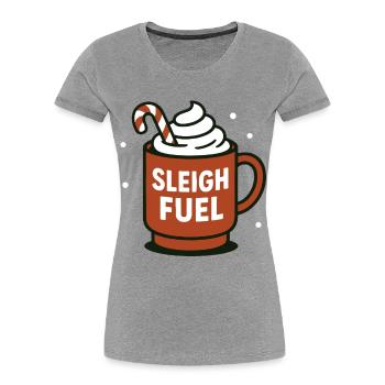 Schlitten Fuel Heiße Schokolade Becher Weihnachtsspaß - Frauen Premium Bio T-Shirt - Grau meliert - Vorne - Mia (176cm)