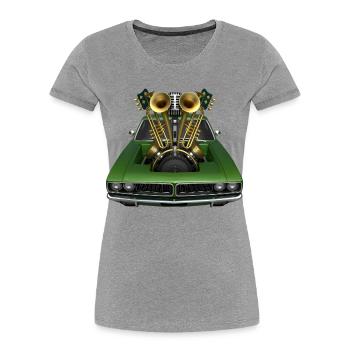 BRASS BAND – Ton & Bild - Frauen Premium Bio T-Shirt - Grau meliert - Vorne - Mia (176cm)