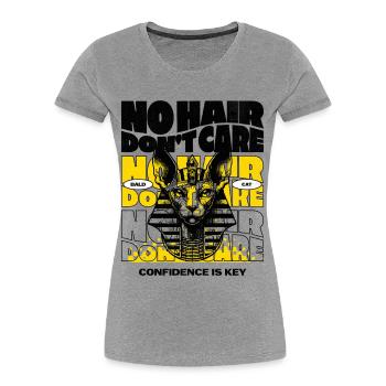 No Hair Dont Care Sphynx Cat  - Women's Premium Organic T-Shirt - heather grey - Front - Mia (176cm)