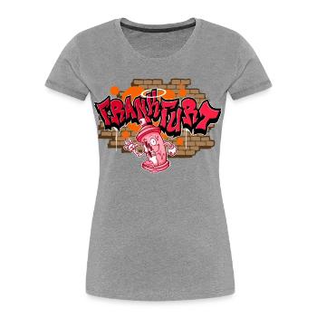 Frankfurt Graffiti - Frauen Premium Bio T-Shirt - Grau meliert - Vorne - Mia (176cm)