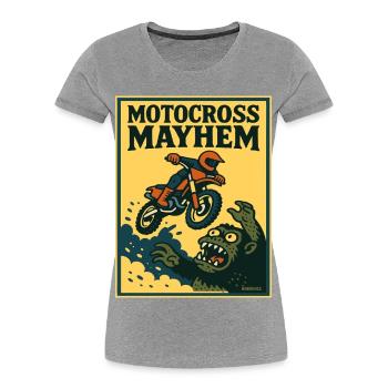 Motocross Mayhem Monster Abenteuer - Frauen Premium Bio T-Shirt - Grau meliert - Vorne - Mia (176cm)