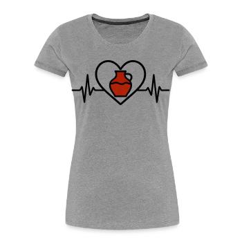 Pottery Heart Ceramic Vase Art Creative - Women's Premium Organic T-Shirt - heather grey - Front - Mia (176cm)