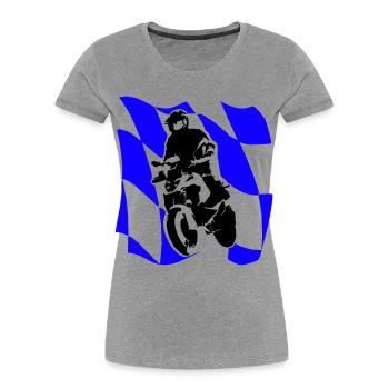 13GeländeSportBayern00 - Frauen Premium Bio T-Shirt - Grau meliert - Vorne - Mia (176cm)