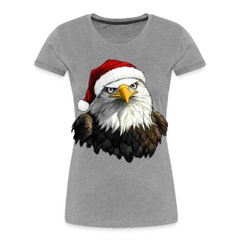 Weihnachtsmann Adler - Frauen Premium Bio T-Shirt - Grau meliert - Vorne - Mia (176cm)