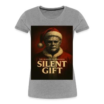 Stille Gabe der Dunkelheit, Ein Weihnachts Clown - Frauen Premium Bio T-Shirt - Grau meliert - Vorne - Mia (176cm)