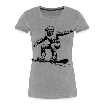 Cool Snowboarder - Snowboard Graphic - Women's Premium Organic T-Shirt - heather grey - Front - Mia (176cm)