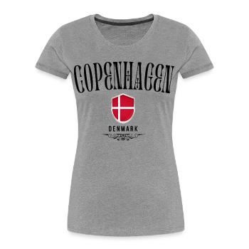 Souvenir Kopenhagen, Kopenhagen Dänemark - Frauen Premium Bio T-Shirt - Grau meliert - Vorne - Mia (176cm)