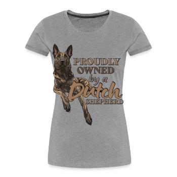 Dutch Shepherd – Dutchie - Frauen Premium Bio T-Shirt - Grau meliert - Vorne - Mia (176cm)