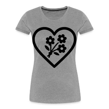 Heart + Florist – Super Florist - Women's Premium Organic T-Shirt - heather grey - Front - Mia (176cm)