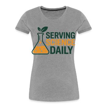 Registered Dietitian Evidence-Based Nutrition Gear - Women's Premium Organic T-Shirt - heather grey - Front - Mia (176cm)