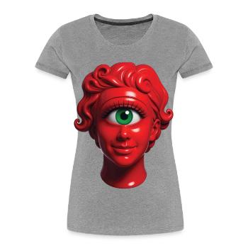 ZYKLOPENFRAU – nette Leute - Frauen Premium Bio T-Shirt - Grau meliert - Vorne - Mia (176cm)