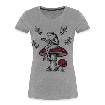 Frog Gentleman - Women's Premium Organic T-Shirt - heather grey - Front - Mia (176cm)