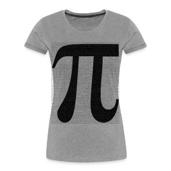 Mathématiques du symbole pi avec valeur numérique - T-shirt bio Premium Femme - gris chiné - Devant - Mia (176cm)