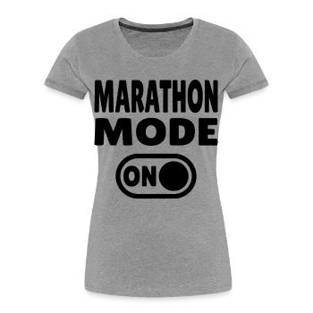 Marathon Mode On – Running with passion - Women's Premium Organic T-Shirt - heather grey - Front - Mia (176cm)