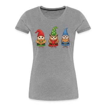 Owl Christmas Sunglasses Cool - Women's Premium Organic T-Shirt - heather grey - Front - Mia (176cm)