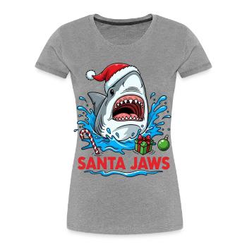 Shark Christmas - Women's Premium Organic T-Shirt - heather grey - Front - Mia (176cm)