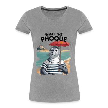 Normandy Seal Pride Humor-Geschenk - Frauen Premium Bio T-Shirt - Grau meliert - Vorne - Mia (176cm)