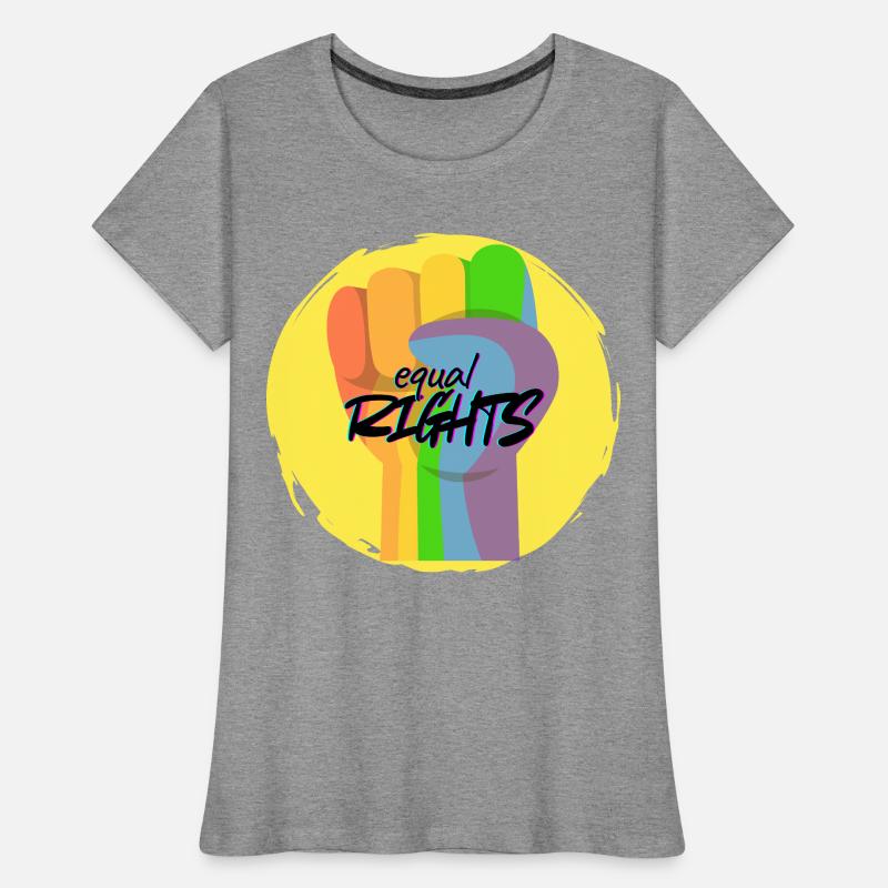 Regenbogenfaust Pride Gleichberechtigung Frauen Premium Bio T-Shirt