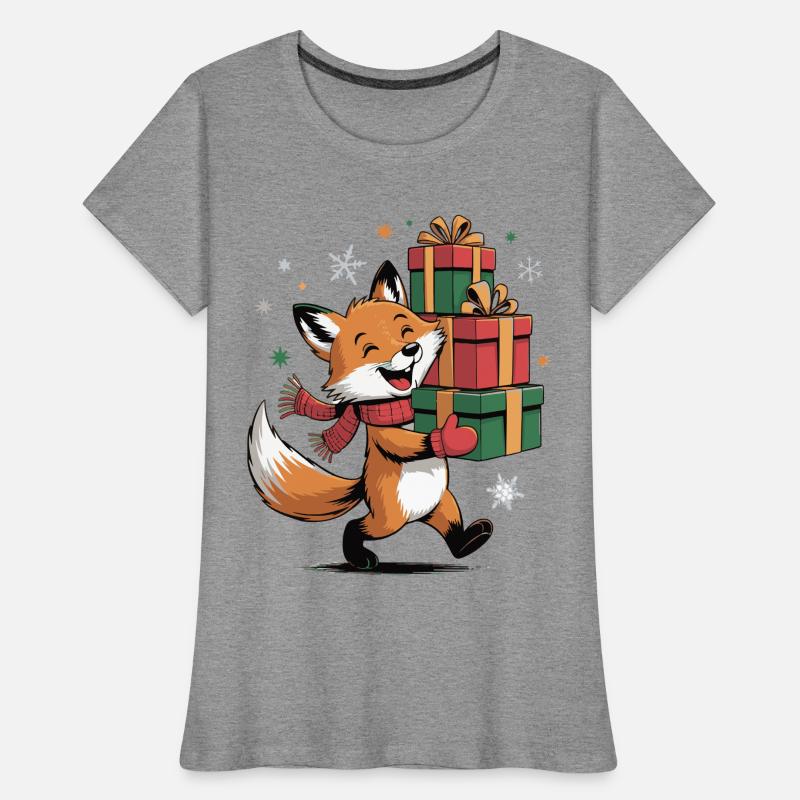 Fuchs mit Weihnachtsgeschenken Frauen Premium Bio T-Shirt