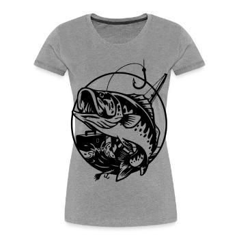 Quand Ça Mord, Ça Rigole Plus - T-shirt bio Premium Femme - gris chiné - Devant - Mia (176cm)