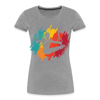 Gymnasts Retro Gymnastics Ring Gymnastics Gymnastics - Women's Premium Organic T-Shirt - heather grey - Front - Mia (176cm)