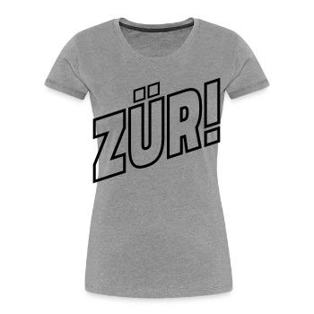 ZÜRI - Frauen Premium Bio T-Shirt - Grau meliert - Vorne - Mia (176cm)