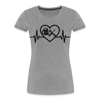 Heart Beer DIY Humor - Women's Premium Organic T-Shirt - heather grey - Front - Mia (176cm)