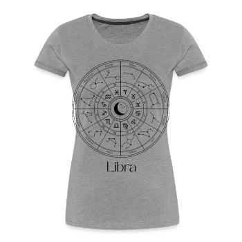 Gleichgewicht - Frauen Premium Bio T-Shirt - Grau meliert - Vorne - Mia (176cm)