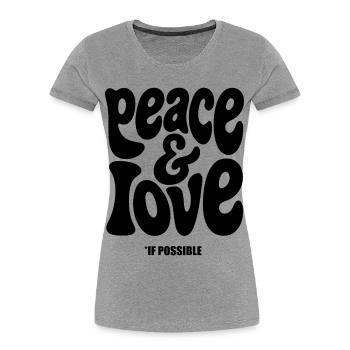 PEACE LOVE #1 - let's talk - Women's Premium Organic T-Shirt - heather grey - Front - Mia (176cm)