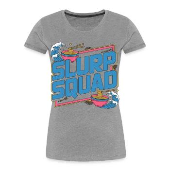 Ramen Slurp Squad Noodle Bowl Loves Japanese Food - Women's Premium Organic T-Shirt - heather grey - Front - Mia (176cm)