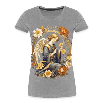 Angel - Women's Premium Organic T-Shirt - heather grey - Front - Mia (176cm)